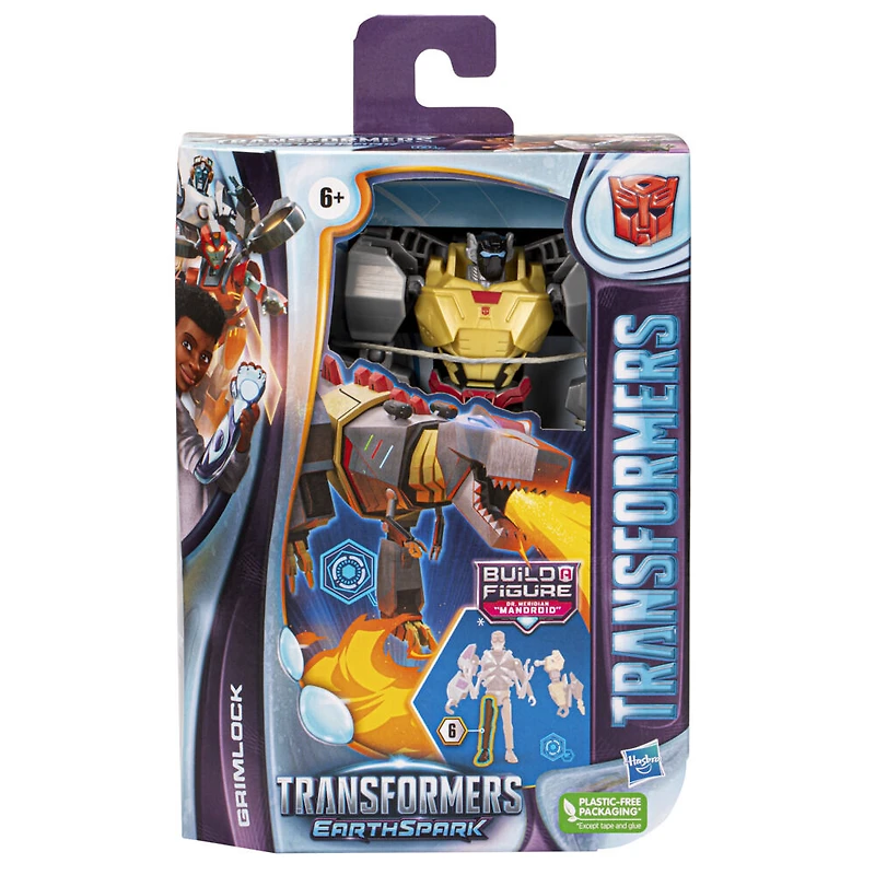 Transformers EarthSpark, figurine Grimlock classe Deluxe de 12,5 cm, jouet robot