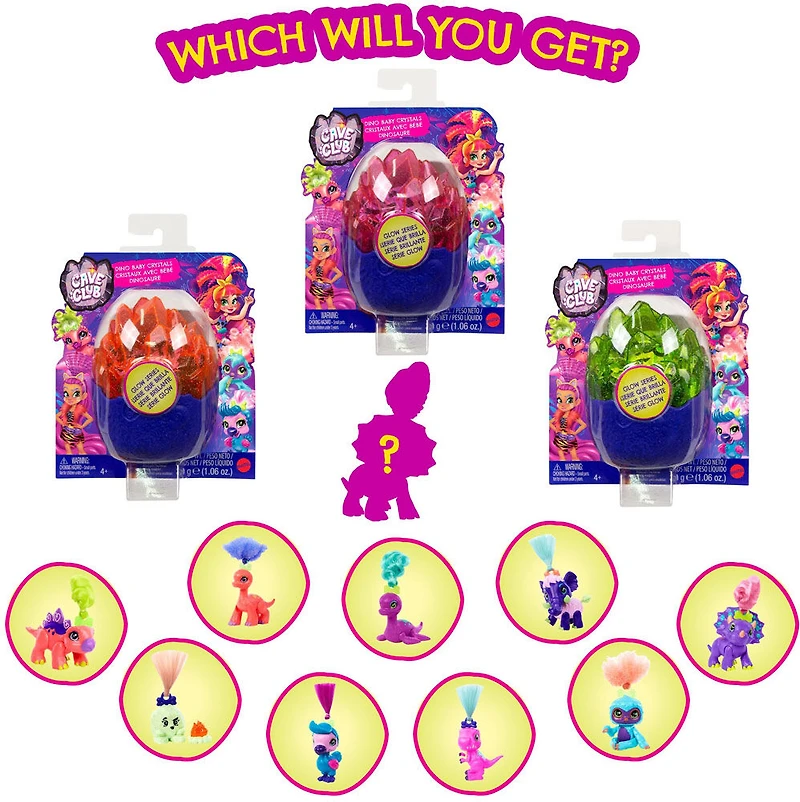 Club Des Cavernes - Cristaux Avec Bébé Dinosaure Surprise - Les styles varient