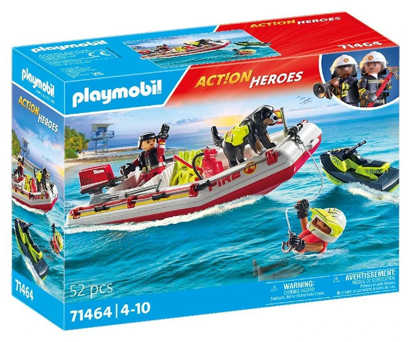 Playmobil - Bateau de pompier et scooter des mers
