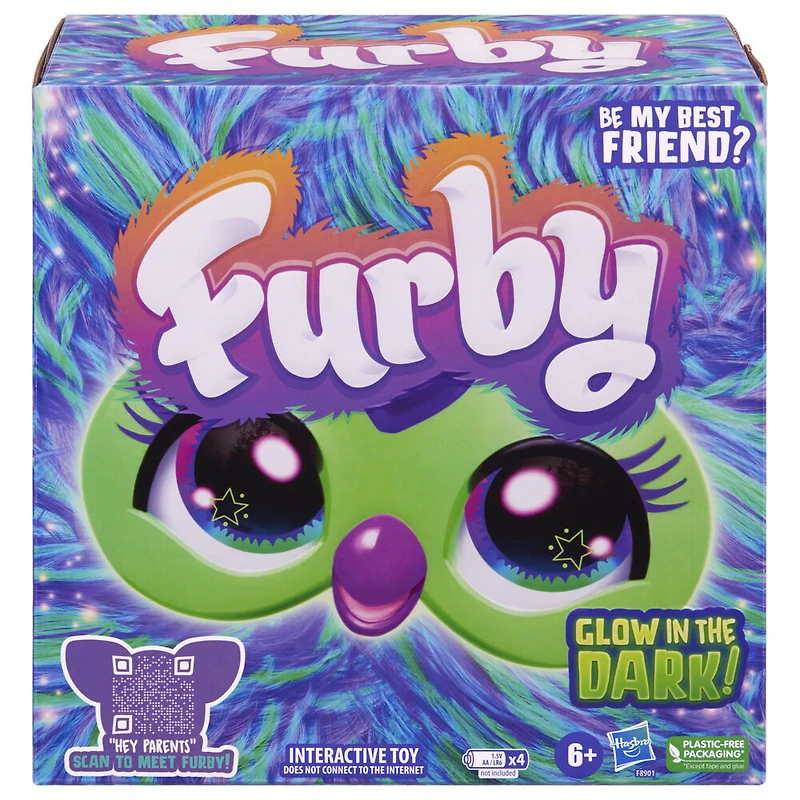 Furby Galaxie, peluche interactive brille dans le noir -Édition anglaise