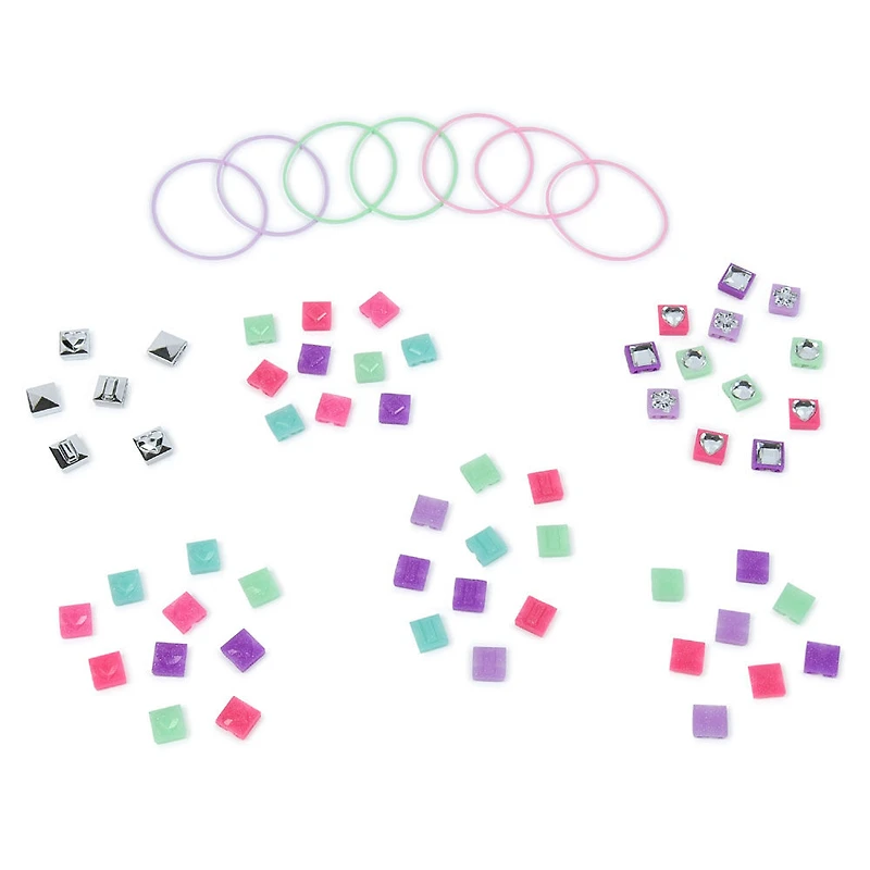 Cool Maker, Extension pour PopStyle Bracelet Maker, Plus de 50 perles à strass, 3 bracelets d'amitié, coffret de fabrication de bracelets, jouets de création artistiques pour filles