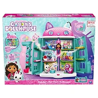 DreamWorks Gabby's Dollhouse, Purrfect Dollhouse with 2 Toy Figures, 8 Furniture Pieces, 3 Accessories, 2 Deliveries and Sounds