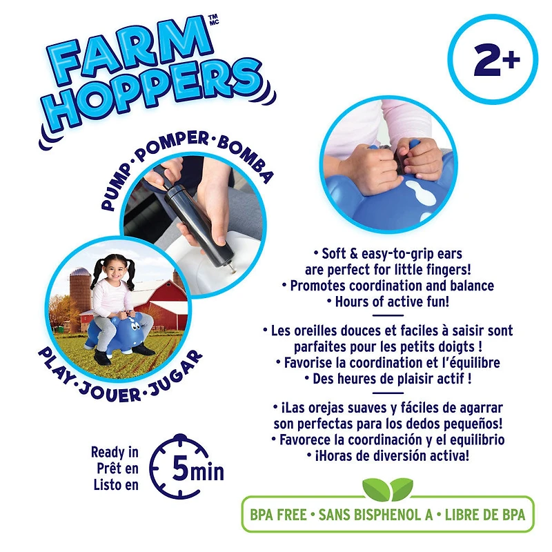 Farm Hopper Cow Blue