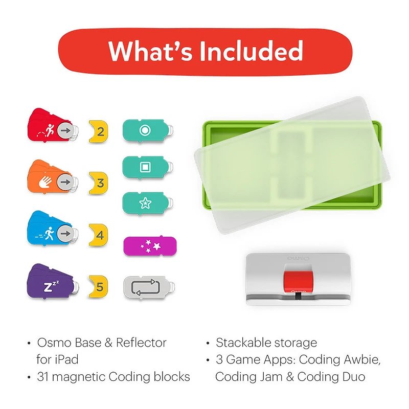Osmo - Coffret Complet Coding pour iPad -  Pour apprendre à coder, bases du codage & plus - Jouet STIM (Base Osmo pour iPad incluse)