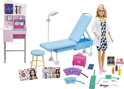 Barbie - Coffret poupée Barbie Docteur blonde et + de 20 accessoires