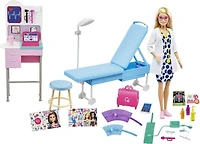 Barbie - Coffret poupée Barbie Docteur blonde et + de 20 accessoires
