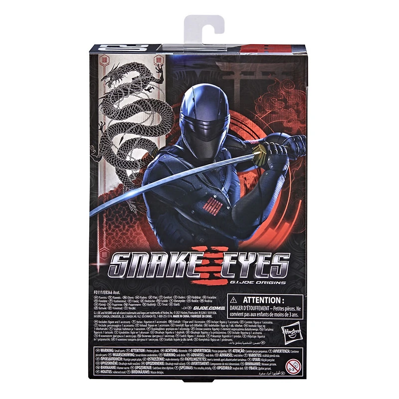 G.I. Joe Classified Series, Snake Eyes: G.I. Joe Origins, figurine Scarlett 20 premium de 15 cm, emballage spécial