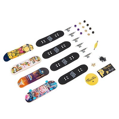 Tech Deck, Coffret de 4 fingerboards Ultra DLX, Skateboards Primitive, Mini skateboards personnalisables à collectionner