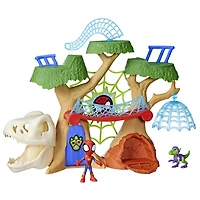 Marvel Spidey and His Amazing Friends Dino-Webs Treehouse Super Hero Playset