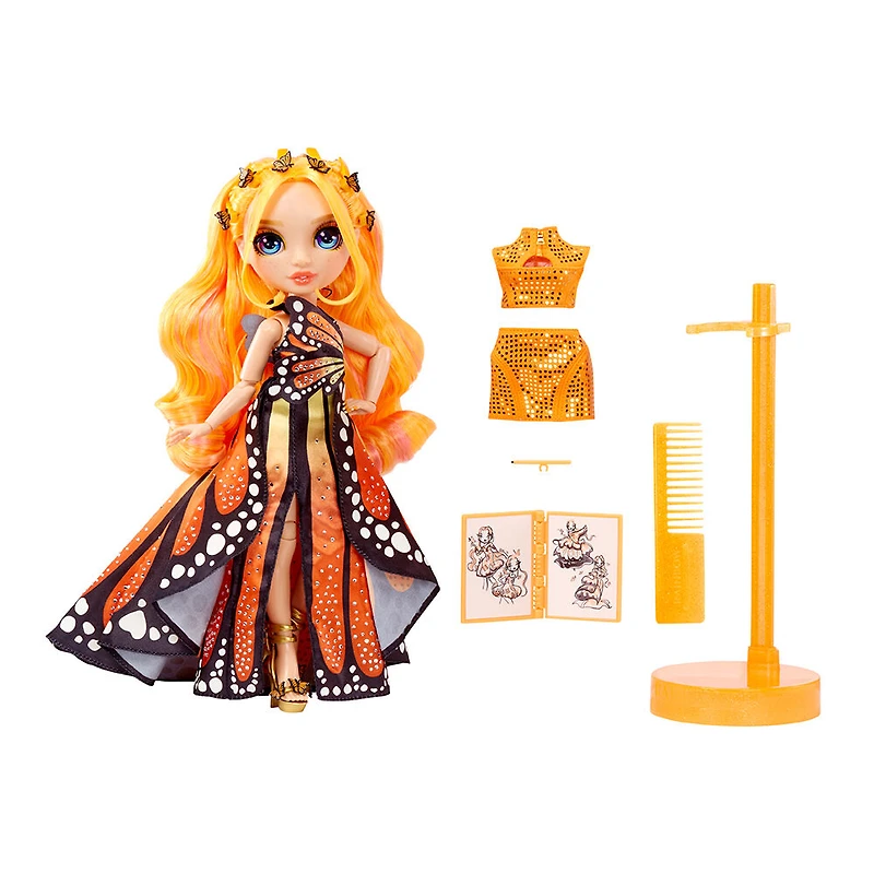 Rainbow High Fantastic Fashion Poppy Rowan - Poupée-mannequin orange de 11 po (28 cm) et jouet