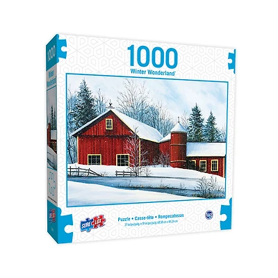 Casse-têtes SureLox - Collection Royaume d'hiver - Grange rouge - 1 000 pièces
