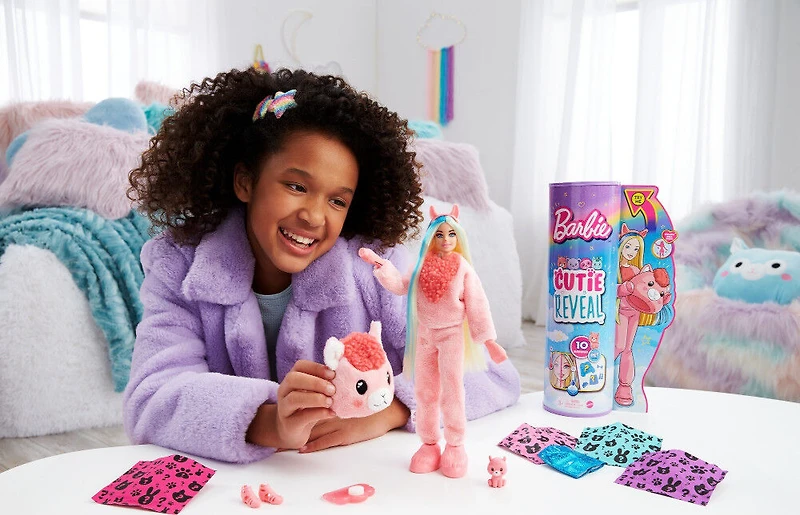 Barbie Cutie Reveal Fantasy Series Doll with Llama Plush Costume and 10 Surprises