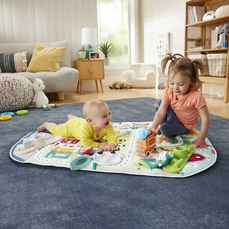 Fisher-Price Activity City Gym to Jumbo Playmat with Toys
