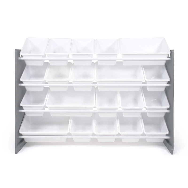 Toy Organizer with 20 Bins, Grey/White