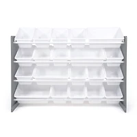 Toy Organizer with 20 Bins, Grey/White