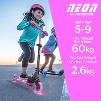 Neon Vector Kids Folding Scooter Pink