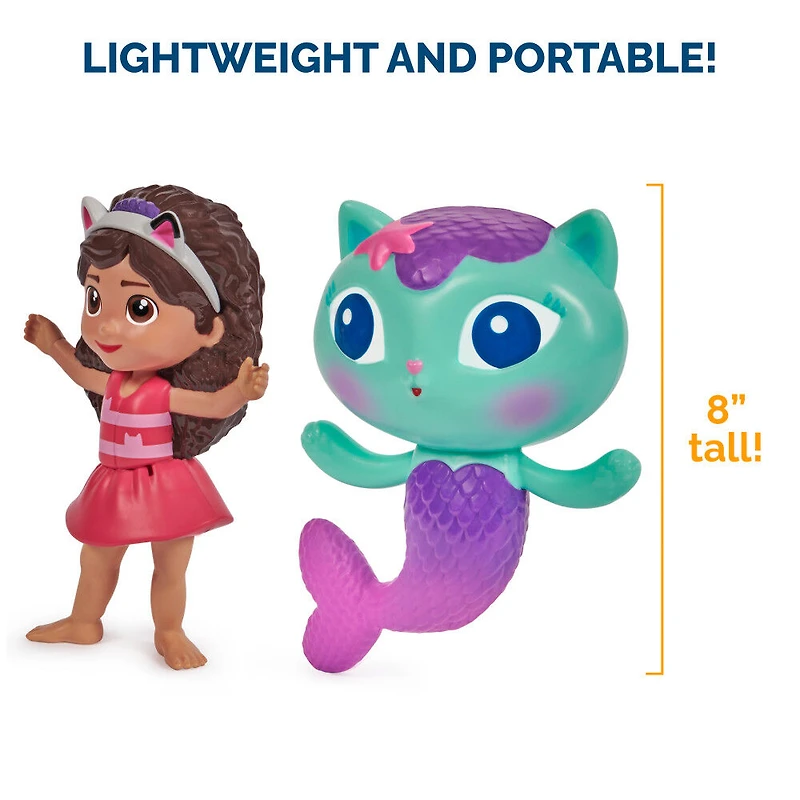 Swimways, Gabby et la maison magique, Floatin' Figures, accessoires de fête et jouets aquatiques Gabby et la maison magique, Gabby et Marine, pack de 2