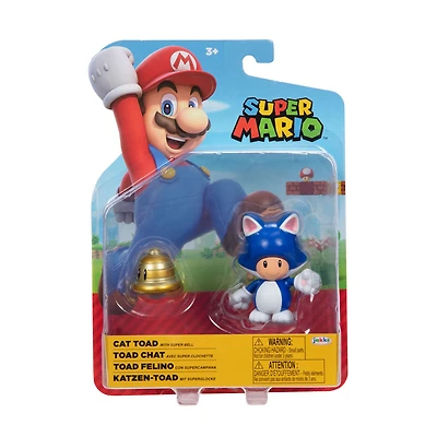 Figurine Super Mario de 4 pouces - Crapaud chat avec Super cloche 