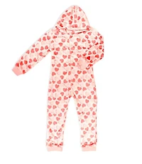 Jesse & Lulu Lounge Fleece Onesie: Pink Heart Extra Large