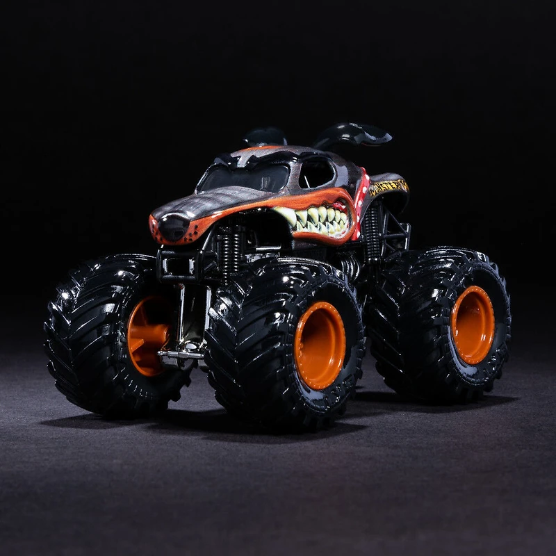 Monster Jam, Monster truck authentique Monster Mutt Rottweiler en métal moulé à l'échelle 1:64, série Ruff Crowd