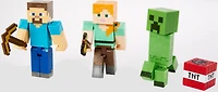 Coffret de 3 figurines articulées Mode Survie Minecraft -  les styles peuvent varier - Notre Exclusivité