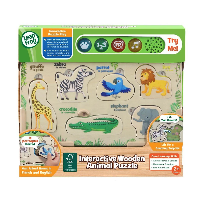 LeapFrog Interactive Wooden Animal Puzzle - English Edition