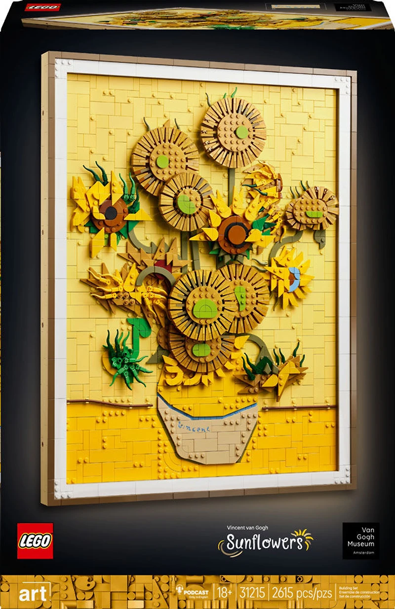 LEGO Art Vincent Van Gogh - Les Tournesols, Ensemble de Construction d'oeuvre d'Art Murale et Idée de Décoration 31215