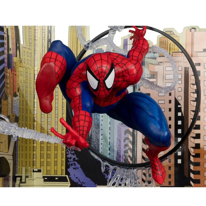 Marvel - Figure posée à l'échelle 1:6e avec scène et bande dessinée - Spider-Man