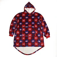 NHL Montreal Canadiens Oversized Wearable Sherpa Hooded Blanket, One Size Fits Most