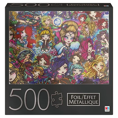 500-Piece Jigsaw Puzzle with Foil Accents, Doll Girl Collage