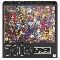 500-Piece Jigsaw Puzzle with Foil Accents, Doll Girl Collage