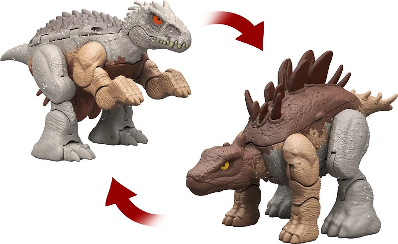 Jurassic World Transformation Féroce Double Danger Indominus Rex en Kentrosaure