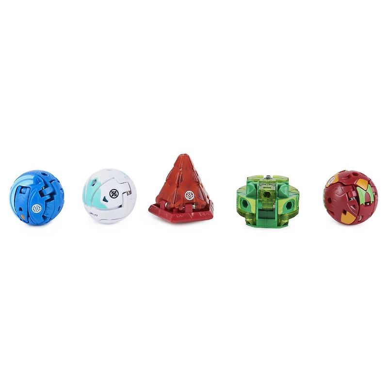 Bakugan Geogan Brawler 5-Pack, Exclusive Stardox and Babadrill Geogan and 3 Bakugan Collectible Action Figures