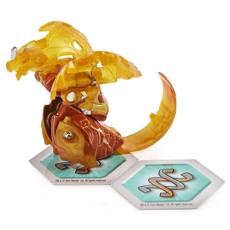 Bakugan Evolutions, Dragonoid (Doré), Bakugan True Metal Platinum Series, 2 BakuCores et carte Personnage