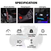 Voltz Toys UTV avec canopy amovible et télécommande