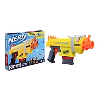 Nerf Fortnite, blaster à fléchettes SMG-L motorisé avec 3 cibles, chargeur 6 fléchettes et 6 fléchettes Nerf Elite officielles - Notre exclusivité