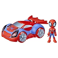 Marvel Spidey and His Amazing Friends, Arachno-bolide lumineux, jouet préscolaire avec sons, lumières et figurine Spidey