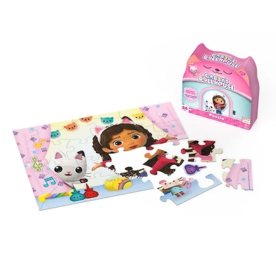 Gabby's Dollhouse, Puzzle de 24 pièces, thème musique, 1 de 4 puzzles pour enfants inspirés de la série Netflix DreamWorks Gabby's Dollhouse