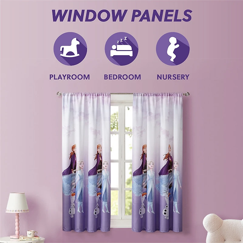 Rideaux Disney Frozen pour Enfants, Ensemble de 2 Panneaux