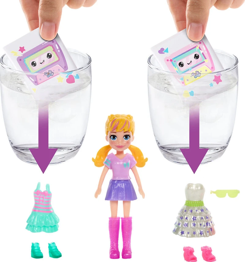 Polly Pocket -Coffret de jeu et poupée -Révélation Tenues Danse Disco
