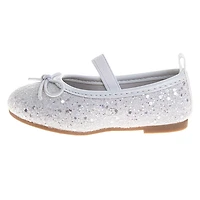 Toddler White Glitter Flat Size