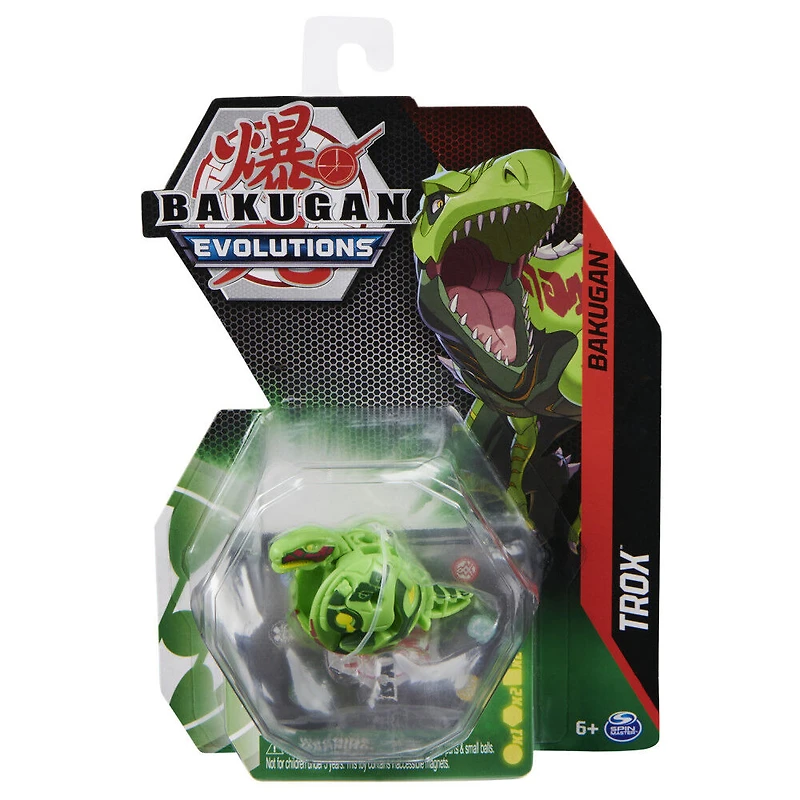 Bakugan Evolutions, Trox, Figurine articulée de 5,1 cm et carte à collectionner