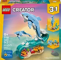LEGO Creator 3 in 1 Sea Animals: Beautiful Dolphins Building Toy for Girls & Boys, Ages 9+ - 31385