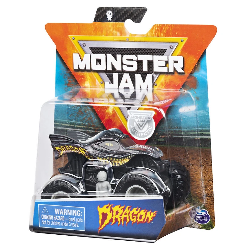 Monster Jam, Official Dragon Monster Truck, Die-Cast Vehicle, Over Cast Series, 1:64 Scale