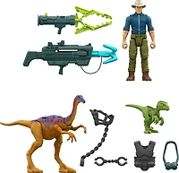 Jurassic Park - Fig. et 2 dinos - Équipement tactique du Dr Alan Grant