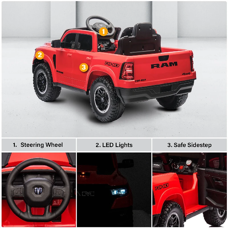 Dodge RAM 1500 RHO 12V sous licence - Rouge