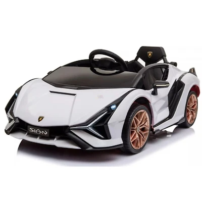 KidsVip 12V Enfants et Tout-Petits 4x4 Lamborghini Sian Edition MP4 Voiture Eléctrique avec Commande à Distance - Blanc