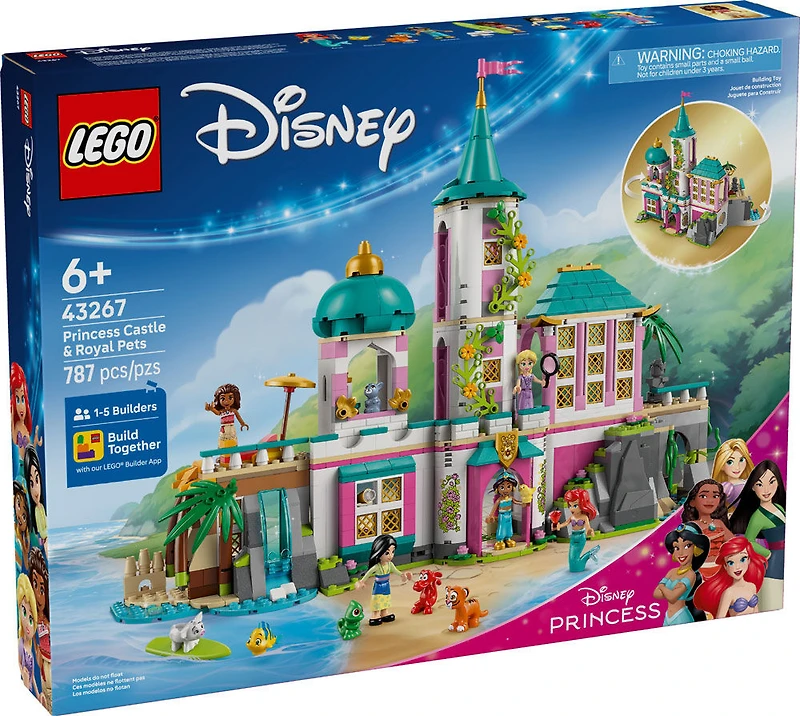 LEGO Disney Le Château des Princesses et les Animaux Royaux, Ensemble de Jeu de Construction et Idée-Cadeau pour les Enfants 43267