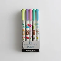 Zebra Mildliner Pet-It Animal 5Pk Assorted Highlighter