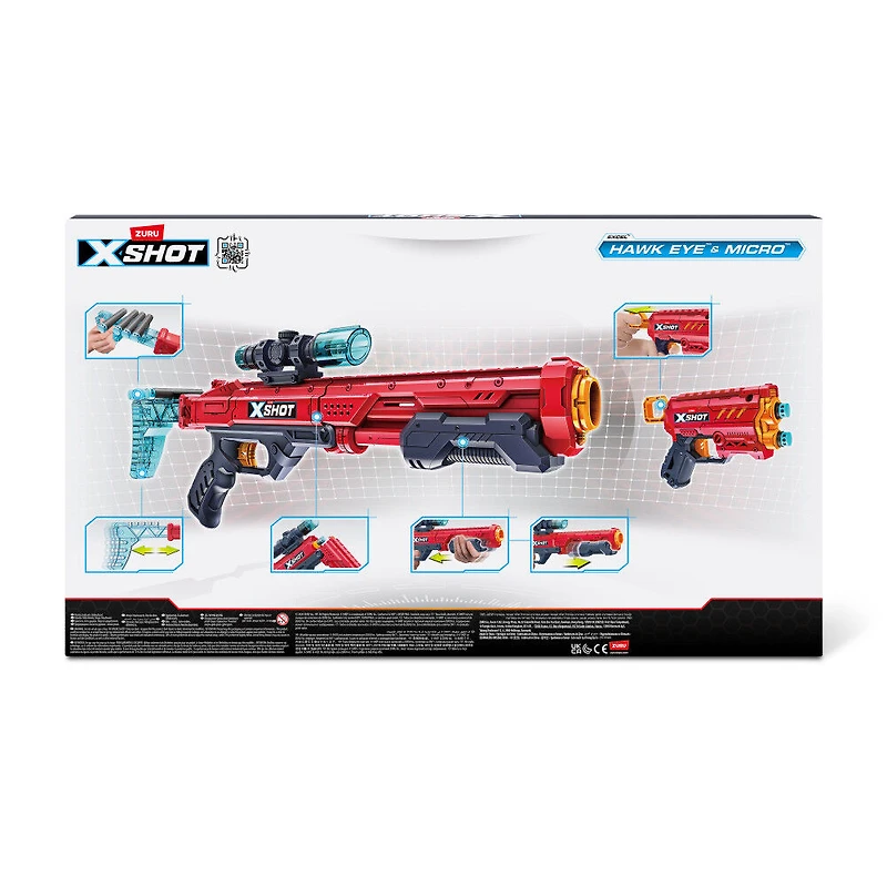 XSHOT Excel Hawk Eye Blaster Micro Blaster Twin Pack (24 Darts) by ZURU